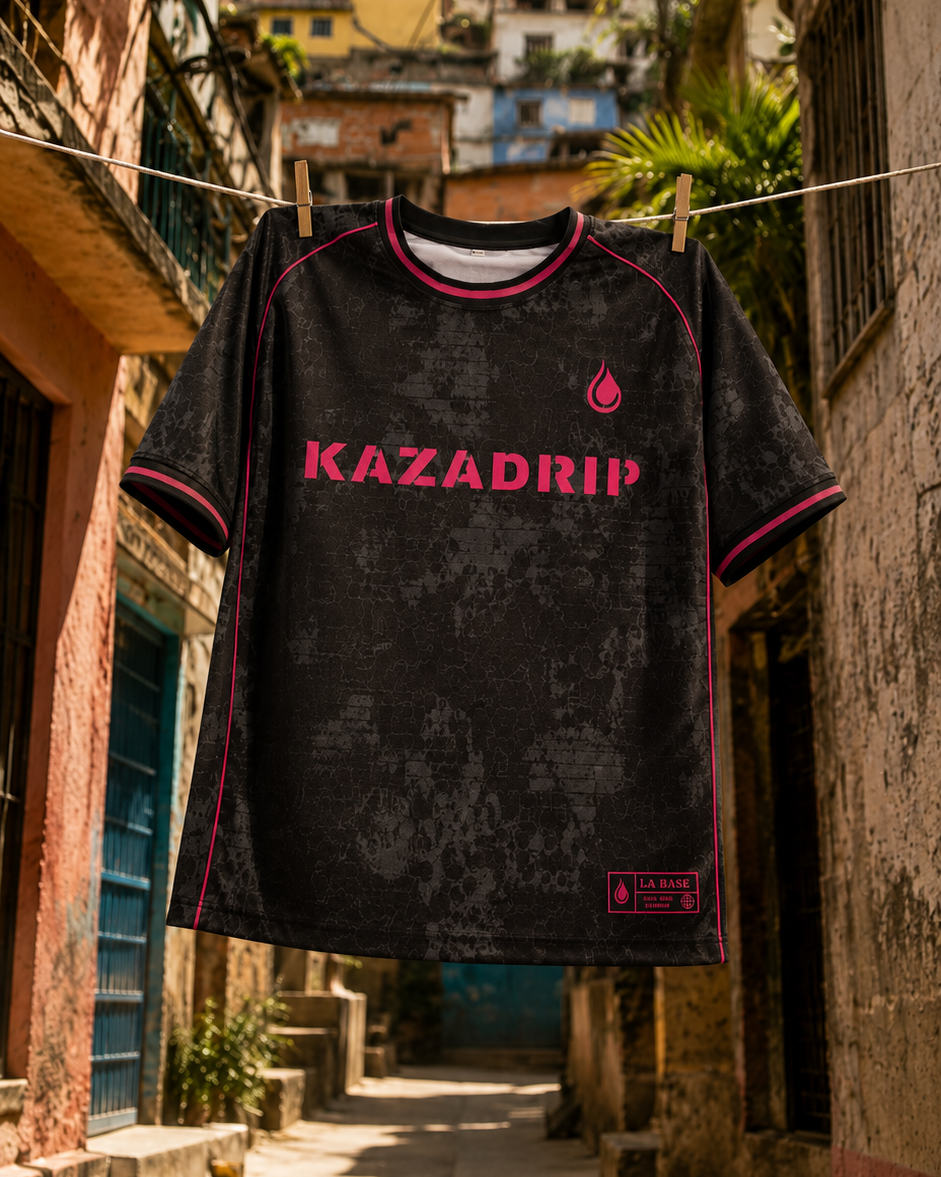 JERSEY "LA BASE" - NOIR & ROSE | MAILLOT DE FOOTBALL KAZADRIP
