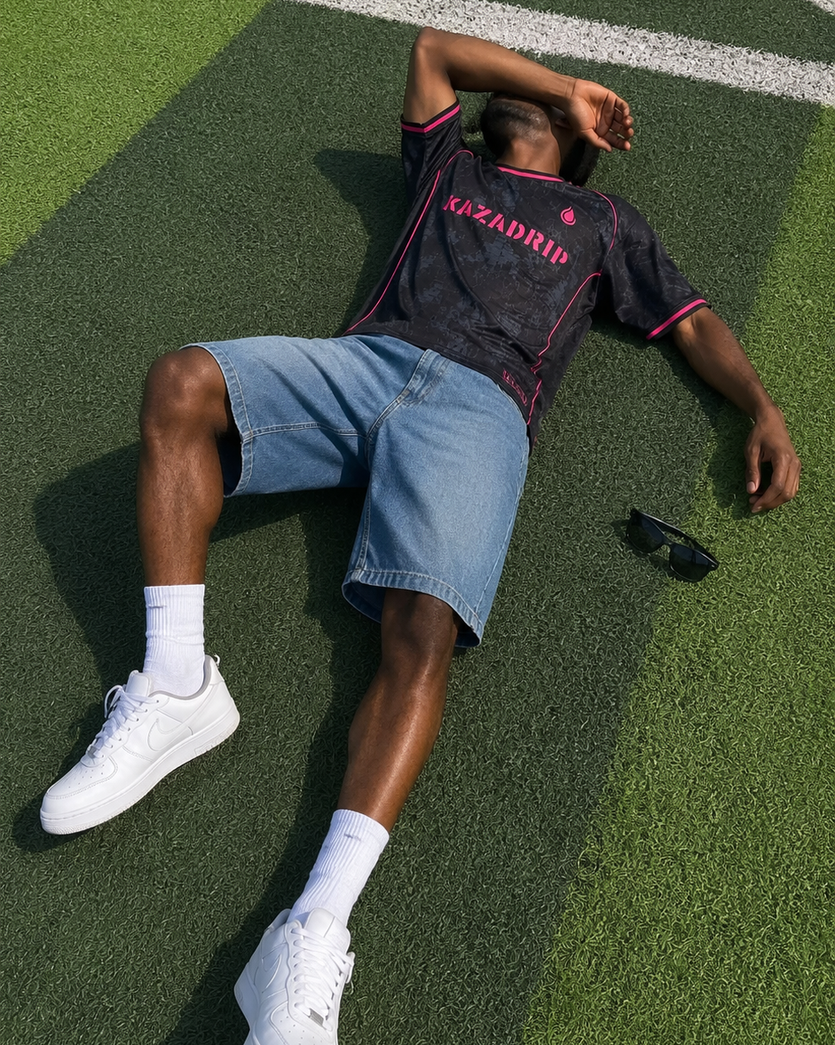 JERSEY "LA BASE" - NOIR & ROSE | MAILLOT DE FOOTBALL KAZADRIP
