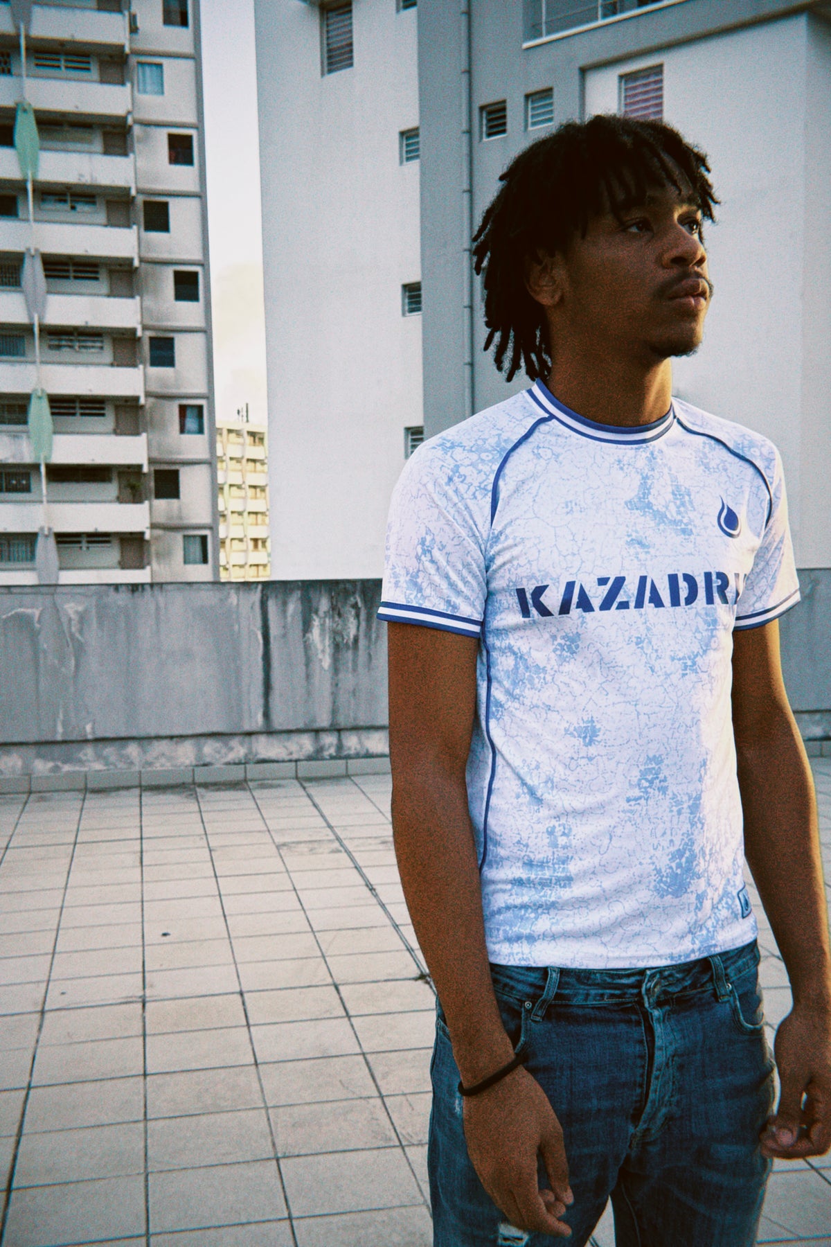 JERSEY "TOTY" N°3 - BLANC & BLEU | MAILLOT DE FOOTBALL KAZADRIP